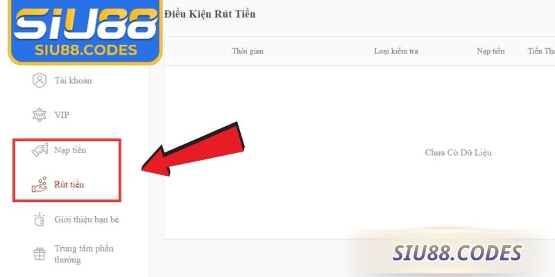 Các bước chi tiết để nạp rút tiền Siu88 
